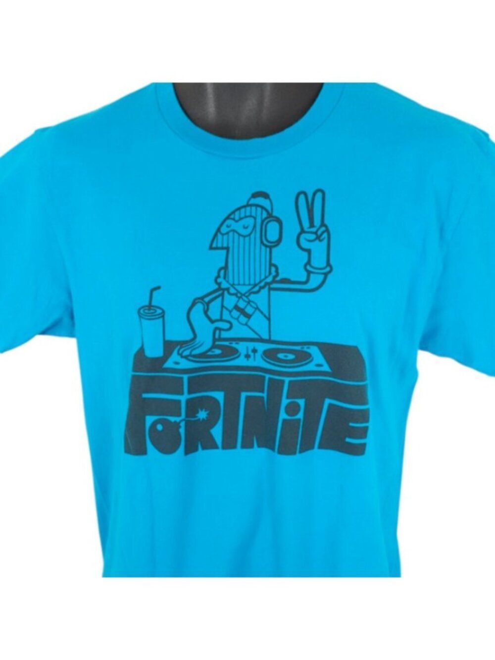 Fortnite DJ T Shirt Mens Size Medium Blue Video Game Tee